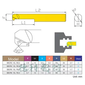 Precisione in miniatura acciaio al tungsteno alesatrice MCR SBCR foro interno carburo di smussatura Fine e barra degli strumenti di alesatura - Product Image 3