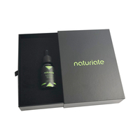 Tiroir de bouteille d'huile essentielle compte-gouttes en papier noir mat personnalisé de 10ml 15ml boîte coulissante emballage avec insertion EVA boîte cadeau