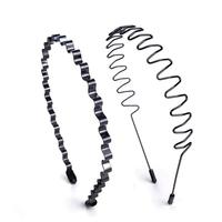 MIO Zigzag métal pour hommes multi-usage bandeau unisexe noir ondulé cheveux cerceau mode bandeau accessoires pour le sport Yoga