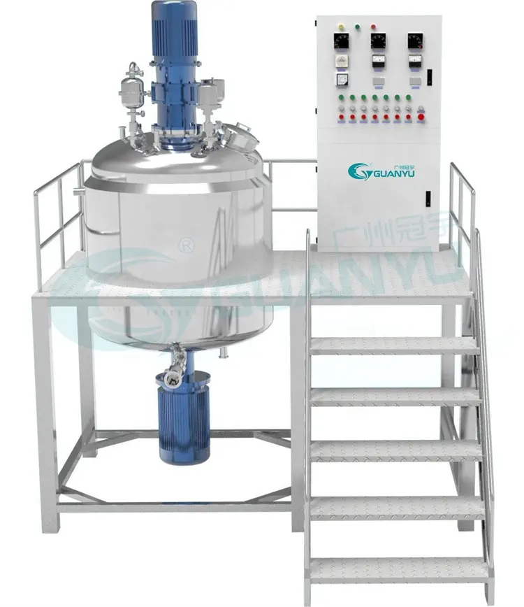 Guanyu Chemical Liquid Soap Detergent Shampoo Stainless Steel Making Machine Mixer Tank With Homogenizer Heating