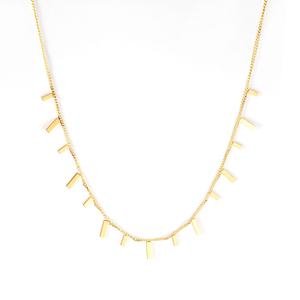 Colliers classiques plaqués or avec breloques personnalisées, chaînes de bijoux colorées en or, colliers en acier inoxydable - Product Image 1