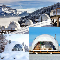 Dôme de glamping de luxe moderne en PVC, serre géodésique quatre saisons, tente igloo pour l'hôtellerie