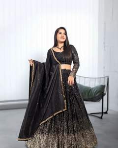 Nuevo diseño de moda Faux Georgette Designer Sequence Lehenga Choli para fiesta de boda al aire libre a precio de exportación - Product Image 2