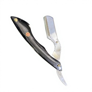 IKZARSA <b>Straight</b> <b>Razor</b> Stainless Steel Blade Single <b>Edge</b> Face Body & Underarm Shaving for Men Buffalo Horn Handle - Product Image 4
