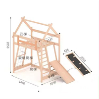 Montessori-Inspiriertes Kinder-Spielhaus Holz-Klettergerüst für Spielplätze