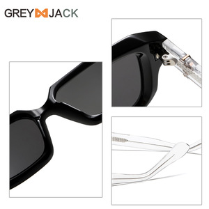 Lunettes de soleil carrées grises Jack, monture TR90, polarisées UV400, unisexe, noires, type 3, pare-soleil - Product Image 1