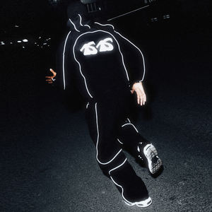 Комплект: Светоотражающие худи на молнии 3м и легкие нейлоновые спортивные брюки-ветровка (треккостюм) для фабричного заказа - Product Image 1