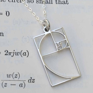 Fibonacci collana a spirale oro giallo in scala 18k placcato oro in acciaio inox matematica scienza gioielli - Product Image 4