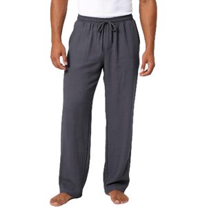 FOXA Mens Casual Pants Straight Leg Elastic Waist <b>Drawstring</b> <b>Trousers</b> With Pockets Breathable Cotton Fit - Product Image 1