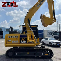Excavatrice sur chenilles hydraulique Komatsu PC130 PC120 PC138 d'occasion de 13 tonnes, machine de terrassement pour la construction