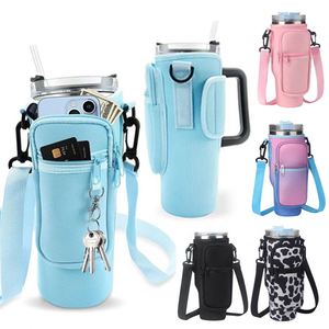 <b>Large</b> Insulated Crossbody Ice <b>Cup</b> Cover for Car-Mounted Sports Water Bottle Custom Logo Available Model 40CUP - Product Image 1