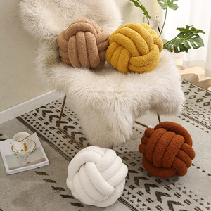 <span class=keywords><strong>Coussin</strong></span> en <span class=keywords><strong>boule</strong></span> noué tissé à la main de style moderne, 100 % polyester, anti-acariens, amovible, lavable, personnalisable, pour - Product Image 3