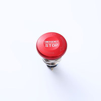 Bouton d'arrêt d'urgence électronique en métal ELEWIND 19 mm, interrupteur 16 mm, étanche IP41, LED 12V 1A