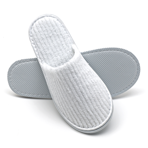 Pantuflas Desechables de Hotel de Felpa de Coral con Punta Cerrada Blancas al por Mayor, Pantuflas de Spa de Hotel Lavables de <span class=keywords><strong>5</strong></span> Estrellas - Product Image 4