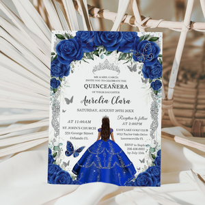 Lujosa única invitación <span class=keywords><strong>de</strong></span> membrillo <span class=keywords><strong>de</strong></span> <span class=keywords><strong>princesa</strong></span> floral verde esmeralda 15 años dulce 16 XV tarjetas <span class=keywords><strong>de</strong></span> invitación - Product Image 4