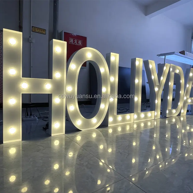Hong sen Factory Custom Wedding Decoration Giant led Marquee Numbers 3ft 4ft 5ft Marquee Letters Light up signs