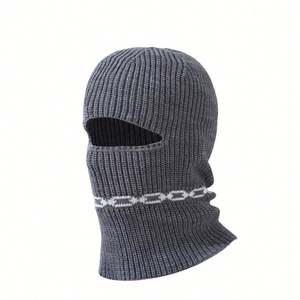 Gorro de Punto Jacquard de Moda para Hombre y Mujer, Estilo Balaclava, con un Orificio, Grueso y Cálido, para Esquí, Invierno 2024 - Product Image 1