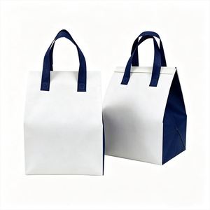 Sac isotherme pliable grande capacité en non-tissé, durable et portable pour l'emballage alimentaire et les pique-niques - Product Image 2