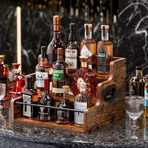 Estante de exhibición de vino de madera de varias capas, estante de almacenamiento de escritorio de madera maciza de 3 niveles para organizar botellas de licor - Product Image 1