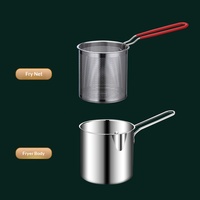Friteuse en acier inoxydable 304 avec panier filtrant, mini friteuse, économie d'huile, anti-éclaboussures, petite marmite de cuisson pour la cuisine