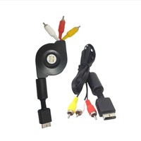 Câble audio-vidéo RVB trois couleurs AV/Ligne avec fil de cuivre nu pour consoles de jeux PS1/PS2/ pour connexion TV