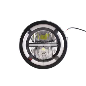 Penjualan laris baru lampu depan sepeda motor bulat 5.75 inci lampu sorot rendah sinyal belok DRL 12V 36V lampu depan mengemudi