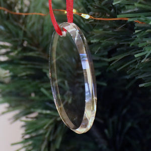 MH-DS0292 Incisione Personalizzata Chiaro Albero Di Natale Decorazione di Vetro di Forma Ovale Appeso Smussato Albero Di Natale di Vetro Ornamento - Product Image 5
