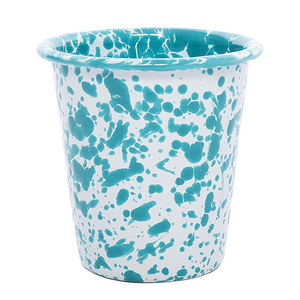 Esmalte campamento al aire libre Vintage rojo Splash Splatter Slosh Splatterware sin mango esmalte café <span class=keywords><strong>cerveza</strong></span> beber vaso de vidrio corto - Product Image 2
