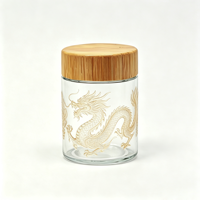 Bocaux en verre avec couvercles à vis résistants aux enfants, en plastique, bambou, bois d'acacia, impression sérigraphique, décalcomanie, 2oz, 3oz, 4oz, 60ml, 120ml