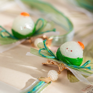 Cute children's Dragon Boat Festival hair <b>clips</b> with ribbons, <b>bows</b>, tassels, traditional Chinese style, and sweet ancient - Product Image 2