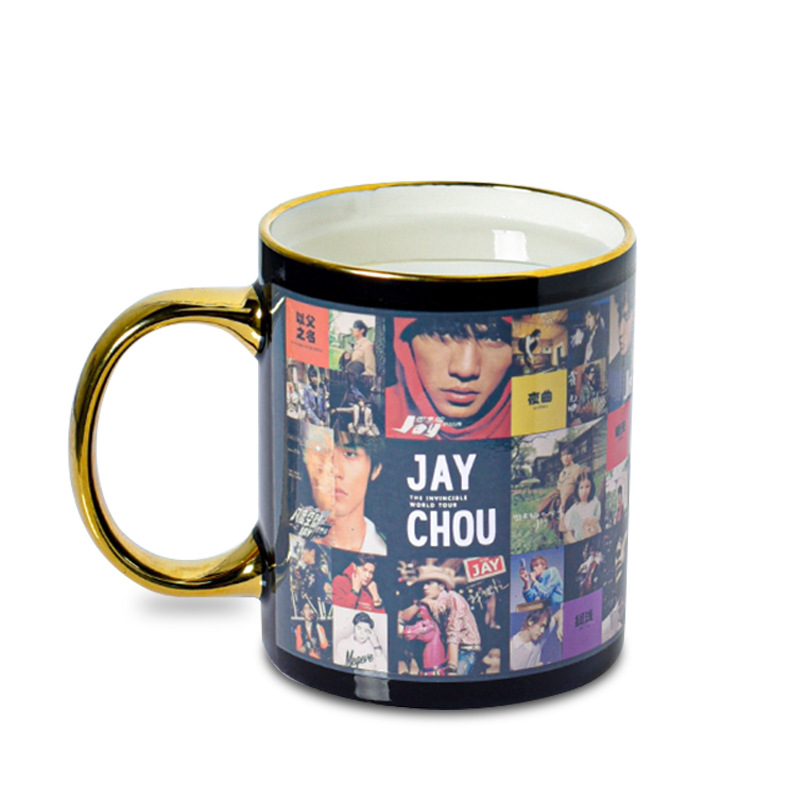 Taza individual bañada en oro