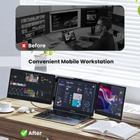 Écran portable S2 FHD 1080P 14 pouces, écran LCD IPS rétroéclairé, triple extension, port USB-C, ordinateur portable de jeu, double écran pour PC PS5