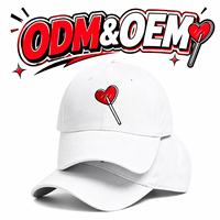 Expédition rapide, prix usine, casquette de baseball vierge personnalisable non structurée à 6 panneaux, avec broderie 'love' et sangle de visière