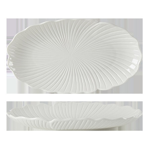 Piatto per Pesce in Ceramica Bianca <span class=keywords><strong>a</strong></span> <span class=keywords><strong>Forma</strong></span> <span class=keywords><strong>di</strong></span> <span class=keywords><strong>Barca</strong></span>, Stile Nordico, Piatto da Cena in Porcellana con Texture in Rilievo, Piatto <span class=keywords><strong>di</strong></span> Servizio per Ristorante - Product Image 4