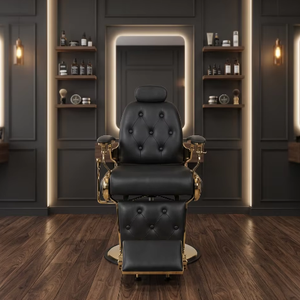 Muebles Modernos para Salón de Belleza, Equipo de Peluquería Negro, Silla de Barbería para Hombres - Product Image 3