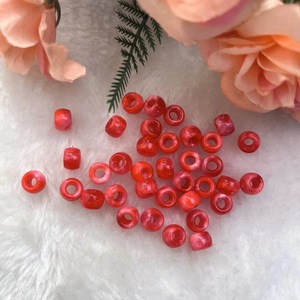 Acrylic Barrel <b>Beads</b> 6x9mm Imitation Jade Two-Tone Colored Large Hole For Bracelet Making - Product Image 4