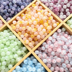 Venta al por mayor de cuentas sueltas de cristal redondas de color gelatina de dos tonos de 8mm para la fabricación de joyas DIY pulsera collar Accesorios - Product Image 1