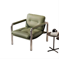 Sillón Italiano de Acero Inoxidable, Estilo Moderno, Minimalista y de Lujo, Silla Individual Creativa para Sala de Estar, Balcón, Hogar