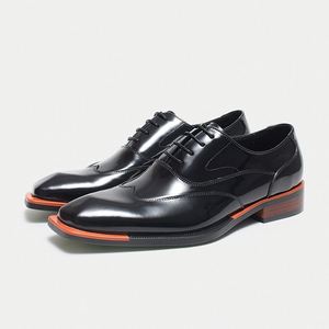 High-End Men's Black Coffee Leather Dress <b>Shoes</b> Customizable Casual for Elegant Autumn Occasions with <b>Height</b> <b>Increasing</b> Feature - Product Image 4