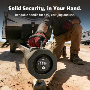 Verrou de remorque réglable AMBITION, nouvelle combinaison, compatible avec coupleur de 2-5/16 pouces, fixation facile pour camping-car, remorque, bateau, caravane, noir - Product Image 5