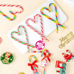 Vente en gros de bâton de sucette en vrac personnalisé décoration suspendue pour arbre de Noël <span class=keywords><strong>sucre</strong></span> coloré saveur de fruit canne de bonbon sucré - Product Image 3