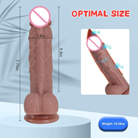 Dildo réaliste pour adultes, souple et avec ventouse puissante, mains libres, stimulation du point G, en silicone liquide couleur chair, ventouse robuste