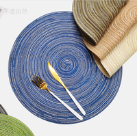 Sets de table et sous-verres tissés, napperons ronds en coton, napperons antidérapants, résistants à la chaleur, faciles à nettoyer