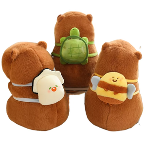 Nuevo estilo simulación conejillo de indias juguetes de peluche de animales de peluche mochilero Capybara almohada para dormir suave creativo Capibara juguete de peluche - Product Image 1