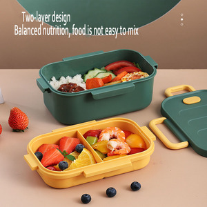 Récipient de stockage d'aliments à <span class=keywords><strong>bec</strong></span> unique Boîte à lunch en matériau PP à 3 compartiments avec couvercle en plastique pour écoliers pour la cantine - Product Image 3