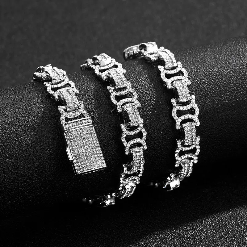 Schlussverkauf Hip Hop Byzantinischer Kalengeschmuck Diamant kubanische Gliederkette Halskette für Männer und Frauen