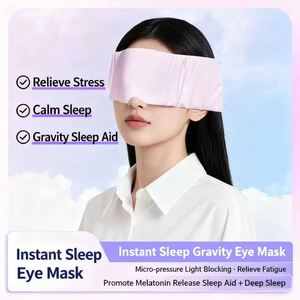 ผ้าปิดตาไหมน้ำแข็ง ปรับขนาดได้ ป้องกันแสง สำหรับเดินทาง พักผ่อน สีชมพู - Product Image 2