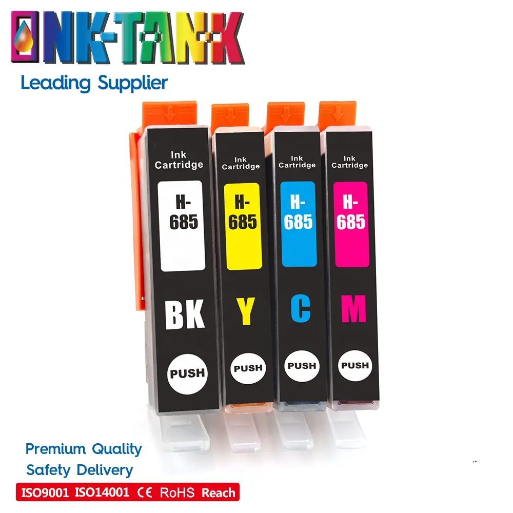 INK-TANK 685 Premium renkli uyumlu mürekkep püskürtmeli mürekkep HP için kartuş Deskjet 4615 4625 5525 3525 6525 yazıcı