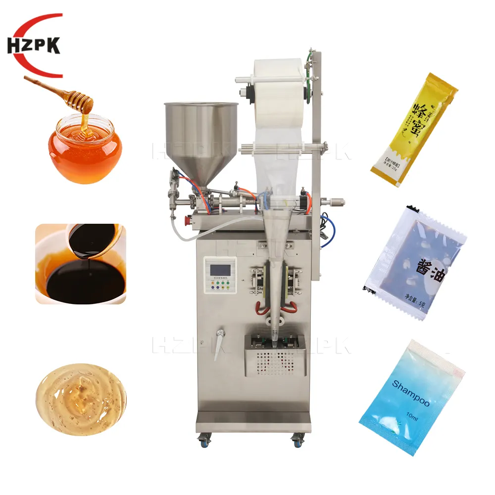 HZPK cosméticos crema champú comida tomate pasta miel aceite pasta líquido bolsa bolsita llenado sellado máquina de embalaje equipo
