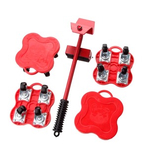 Red Square Caster Wheels 37x13x10cm Ball Bearing Firm Tread Home Use Plastic Material - Product Image 4